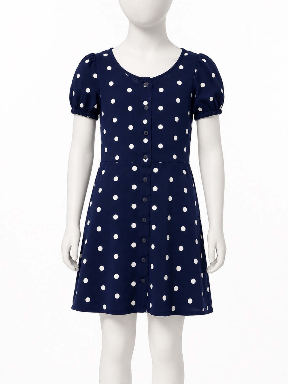 Old Navy girls polka dot dress - button down 10-12